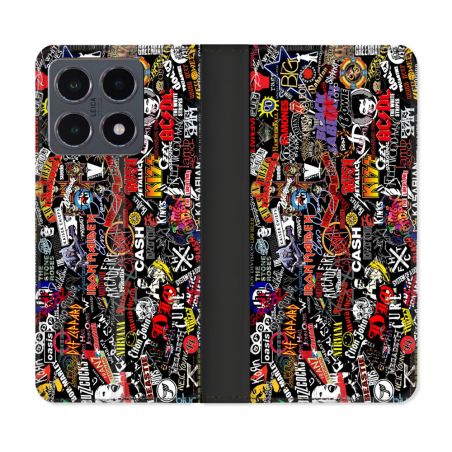 Housse cuir portefeuille Pour Xiaomi 15T Pro Musique Rock Groupe
