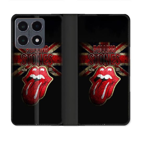 Housse cuir portefeuille Pour Xiaomi 15T Pro Musique Rolling Stones
