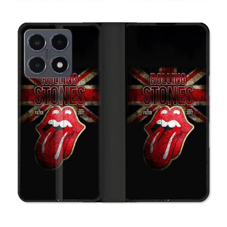 Housse cuir portefeuille Pour Xiaomi 15T Pro Musique Rolling Stones