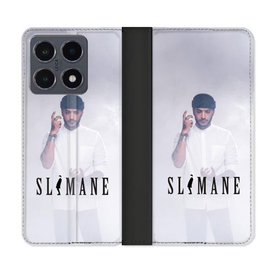 Housse cuir portefeuille Pour Xiaomi 15T Pro Musique Slimane Blanc