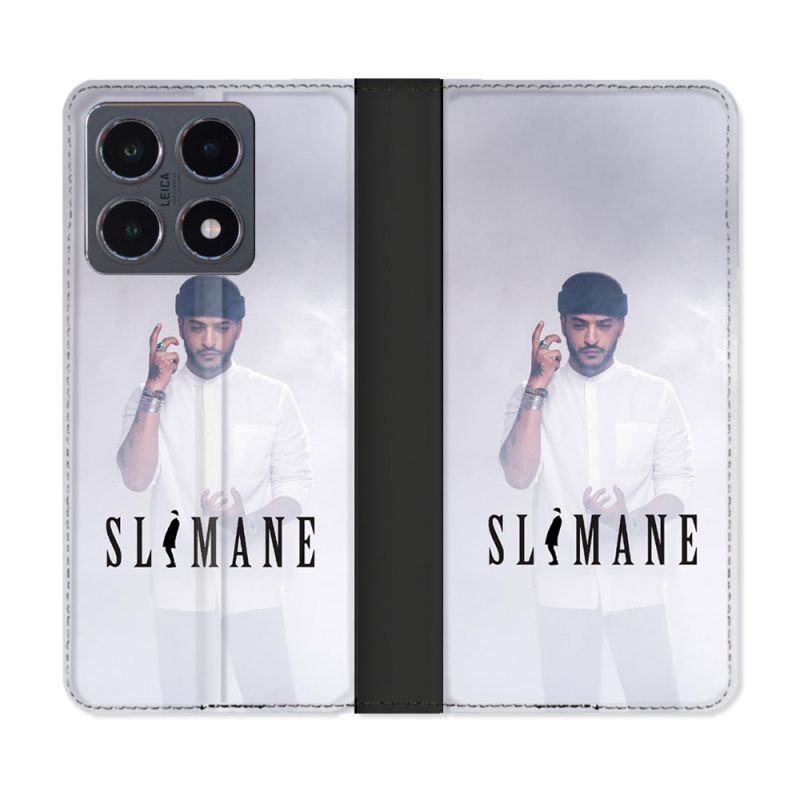 Housse cuir portefeuille Pour Xiaomi 15T Pro Musique Slimane Blanc