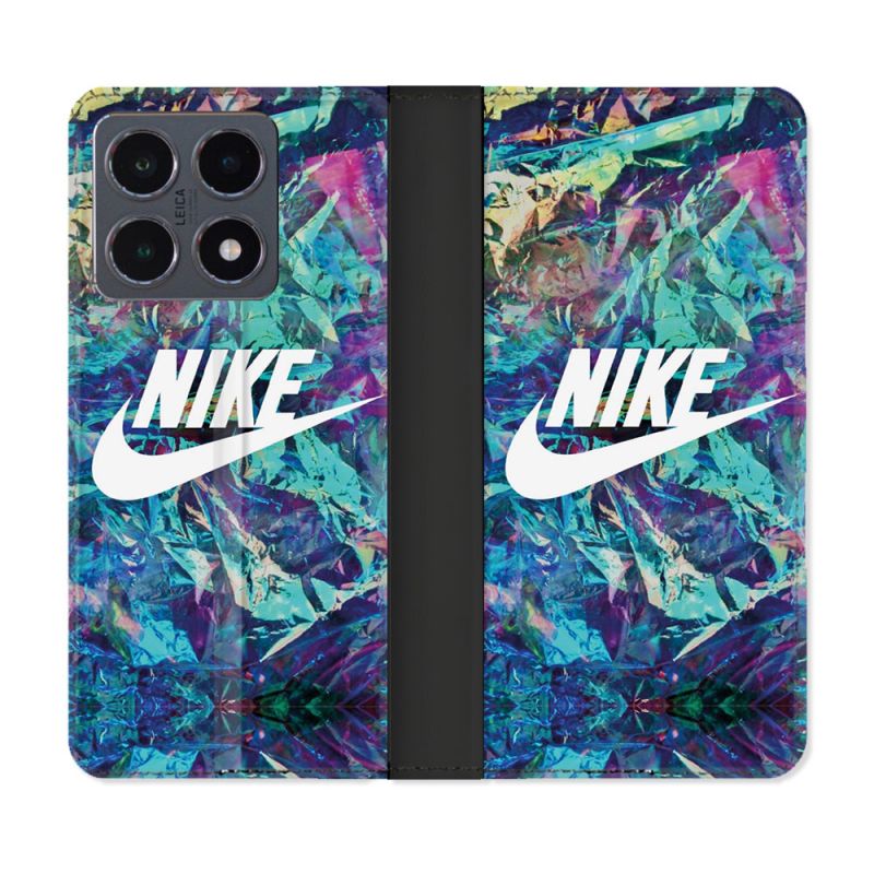 Housse cuir portefeuille Pour Xiaomi 15T Pro Nike Turquoise