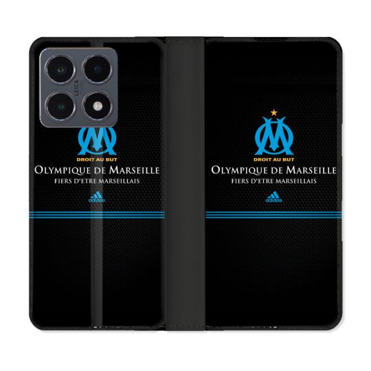 Housse cuir portefeuille Pour Xiaomi 15T Pro Olympique Marseille OM Fier etre Marseillais