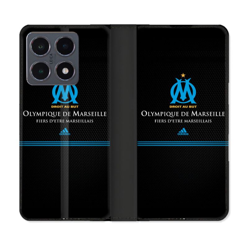 Housse cuir portefeuille Pour Xiaomi 15T Pro Olympique Marseille OM Fier etre Marseillais