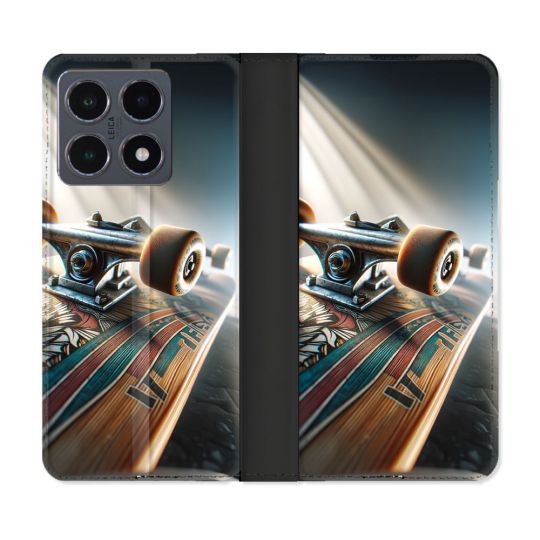 Housse cuir portefeuille Pour Xiaomi 15T Pro Planche Skate