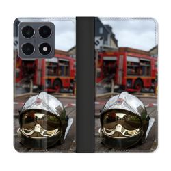 Housse cuir portefeuille Pour Xiaomi 15T Pro Pompier Casque Camion