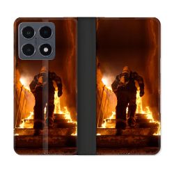 Housse cuir portefeuille Pour Xiaomi 15T Pro Pompier Escalier