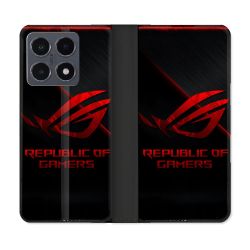 Housse cuir portefeuille Pour Xiaomi 15T Pro ROG Rouge