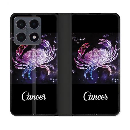 Housse cuir portefeuille Pour Xiaomi 15T Pro Signe Zodiaque 2 Cancer