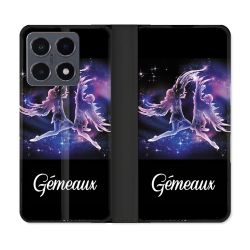 Housse cuir portefeuille Pour Xiaomi 15T Pro Signe Zodiaque 2 Gémeaux