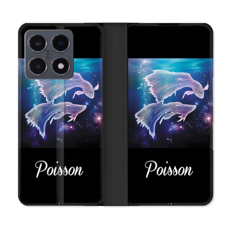 Housse cuir portefeuille Pour Xiaomi 15T Pro Signe Zodiaque 2 Poisson