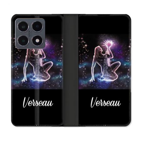 Housse cuir portefeuille Pour Xiaomi 15T Pro Signe Zodiaque 2 Verseau
