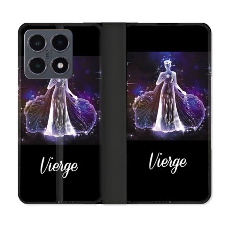Housse cuir portefeuille Pour Xiaomi 15T Pro Signe Zodiaque 2 Vierge