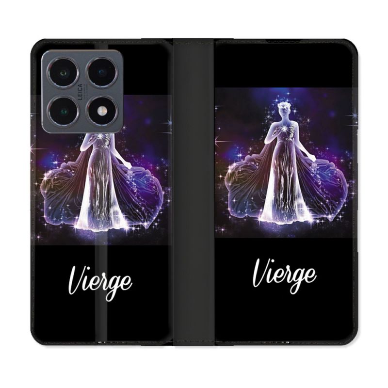 Housse cuir portefeuille Pour Xiaomi 15T Pro Signe Zodiaque 2 Vierge