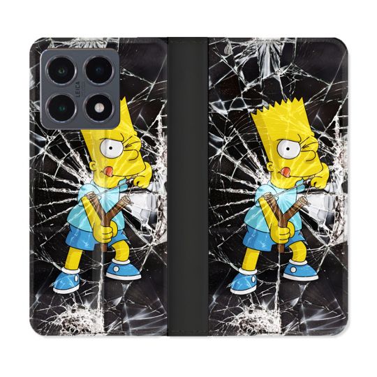 Housse cuir portefeuille Pour Xiaomi 15T Pro Simpson Bart