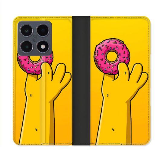 Housse cuir portefeuille Pour Xiaomi 15T Pro Simpson Donuts