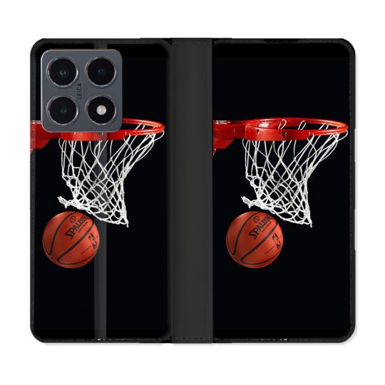 Housse cuir portefeuille Pour Xiaomi 15T Pro Sport Basket Panier