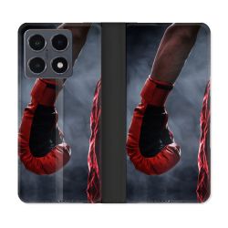 Housse cuir portefeuille Pour Xiaomi 15T Pro Sport Boxe Gant Rouge