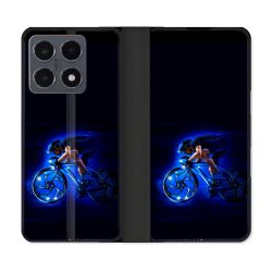 Housse cuir portefeuille Pour Xiaomi 15T Pro Sport Cyclisme Bleu