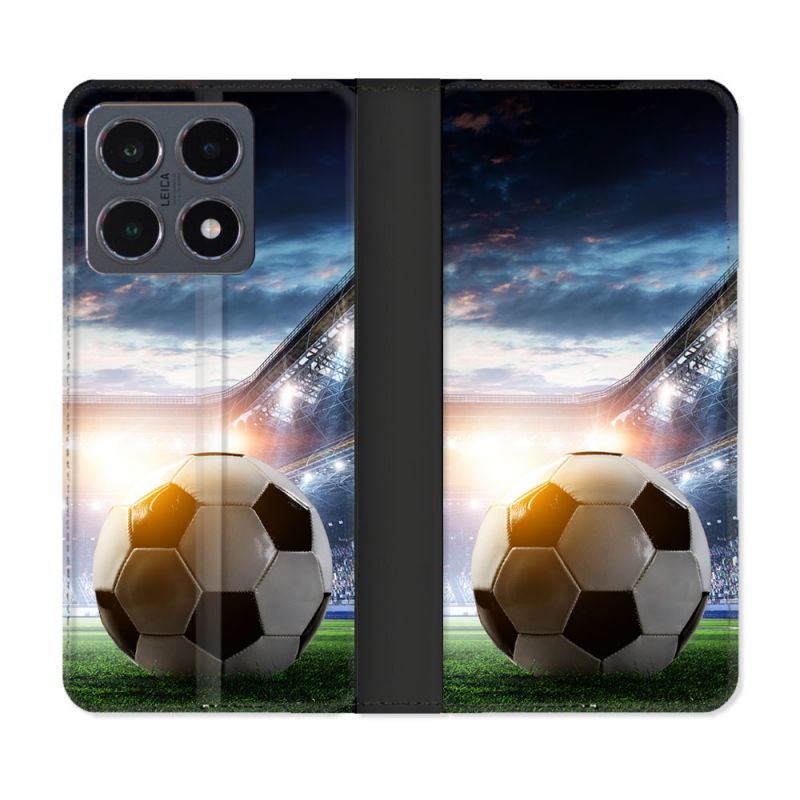 Housse cuir portefeuille Pour Xiaomi 15T Pro Sport Football Stade