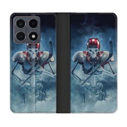 Housse cuir portefeuille Pour Xiaomi 15T Pro Sport Hockey Squelette