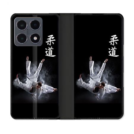 Housse cuir portefeuille Pour Xiaomi 15T Pro Sport Judo Noir