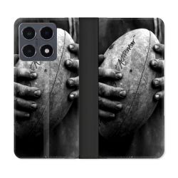 Housse cuir portefeuille Pour Xiaomi 15T Pro Sport Rugby Ballon Vintage