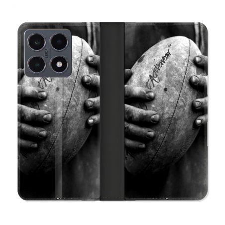 Housse cuir portefeuille Pour Xiaomi 15T Pro Sport Rugby Ballon Vintage