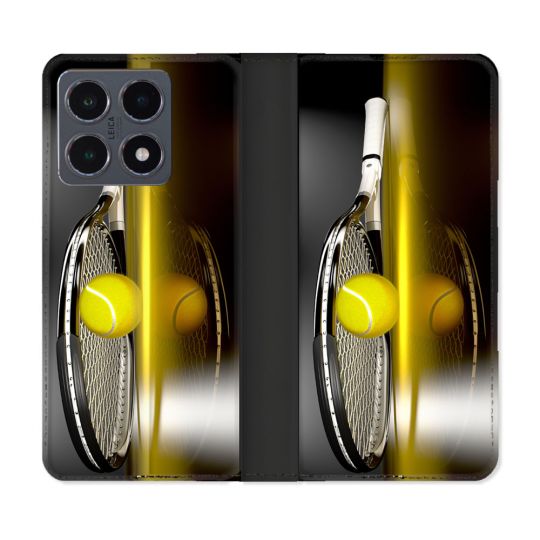 Housse cuir portefeuille Pour Xiaomi 15T Pro Sport Tennis Reflet