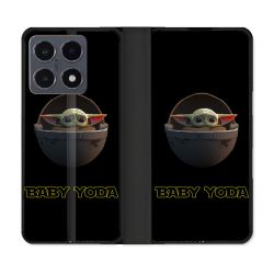 Housse cuir portefeuille Pour Xiaomi 15T Pro Star Wars - Yoda bebe noir