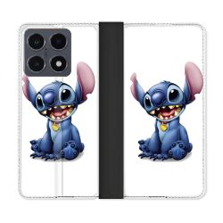 Housse cuir portefeuille Pour Xiaomi 15T Pro Stitch Blanc