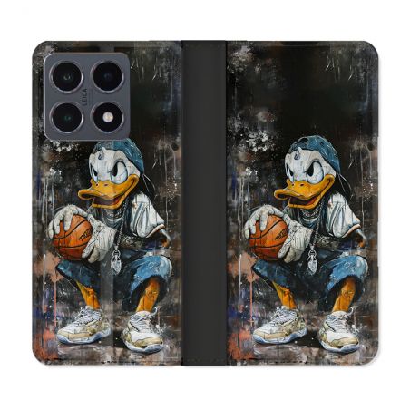 Housse cuir portefeuille Pour Xiaomi 15T Pro Street Art Donald Duck