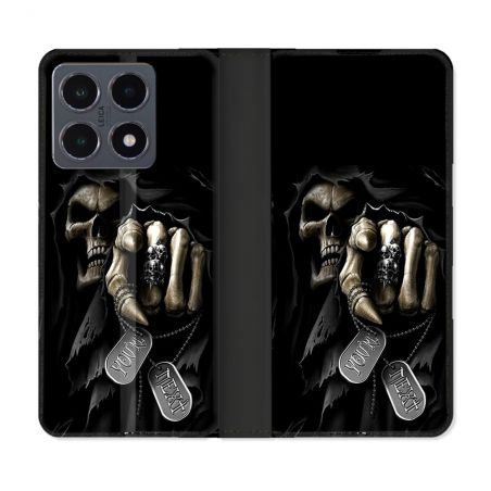 Housse cuir portefeuille Pour Xiaomi 15T Pro Tete de Mort Your Next