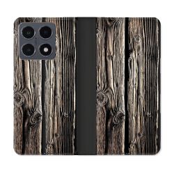 Housse cuir portefeuille Pour Xiaomi 15T Pro Texture Bois