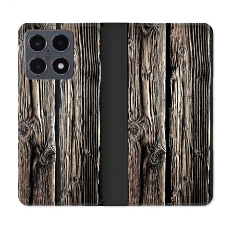 Housse cuir portefeuille Pour Xiaomi 15T Pro Texture Bois