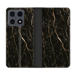 Housse cuir portefeuille Pour Xiaomi 15T Pro Texture Marbre Noir