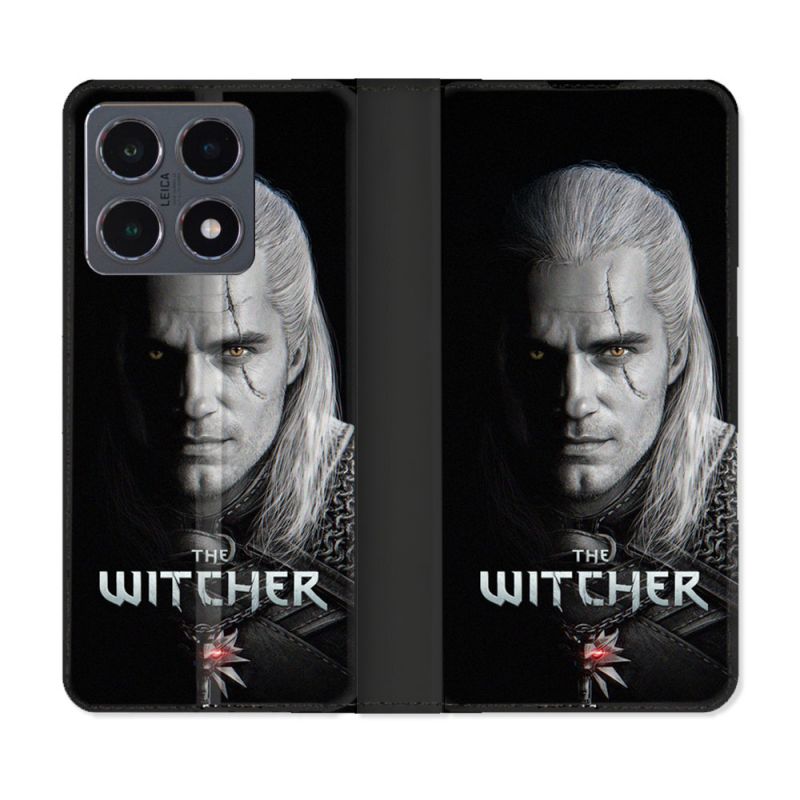 Housse cuir portefeuille Pour Xiaomi 15T Pro The Witcher Noir