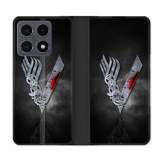 Housse cuir portefeuille Pour Xiaomi 15T Pro Viking