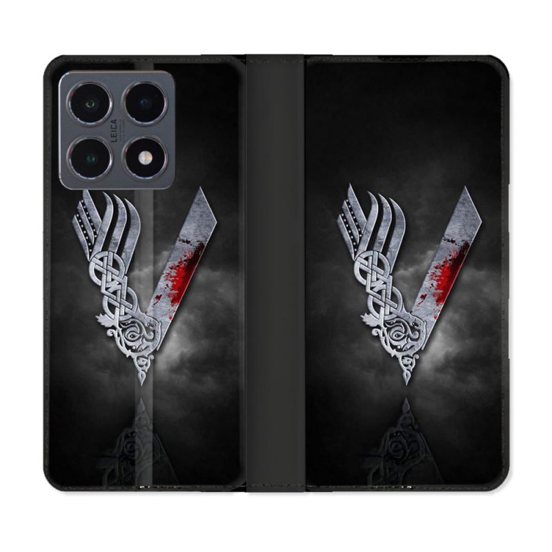 Housse cuir portefeuille Pour Xiaomi 15T Pro Viking