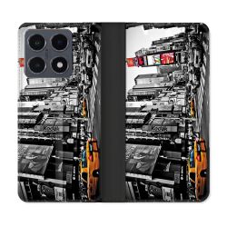 Housse cuir portefeuille Pour Xiaomi 15T Pro Voyage Amerique USA New York Taxi