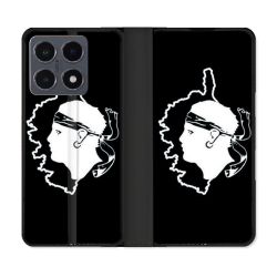 Housse cuir portefeuille Pour Xiaomi 15T Pro Voyage Corse Noir