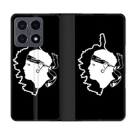 Housse cuir portefeuille Pour Xiaomi 15T Pro Voyage Corse Noir