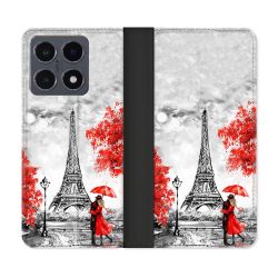 Housse cuir portefeuille Pour Xiaomi 15T Pro Voyage France Paris Rouge
