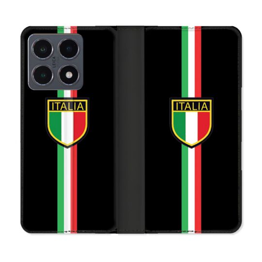 Housse cuir portefeuille Pour Xiaomi 15T Pro Voyage Italie 3 Noir