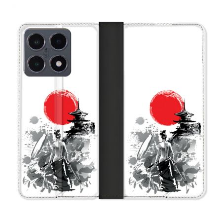 Housse cuir portefeuille Pour Xiaomi 15T Pro Voyage Japon Femme