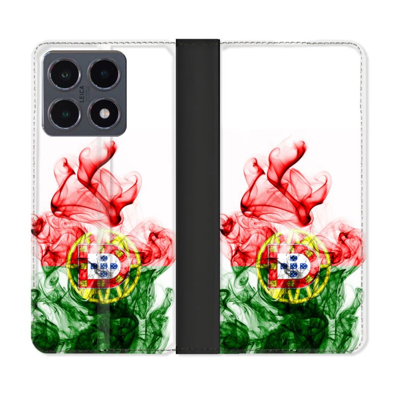 Housse cuir portefeuille Pour Xiaomi 15T Pro Voyage Portugal Flamme