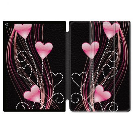 Coque Renforcée Pour Ipad Air 13 M3 Amour Coeur Rose Montant sur Noir
