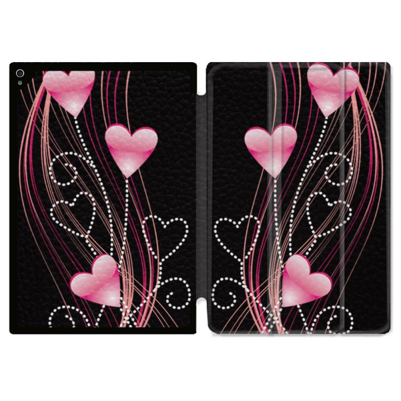 Coque Renforcée Pour Ipad Air 13 M3 Amour Coeur Rose Montant sur Noir