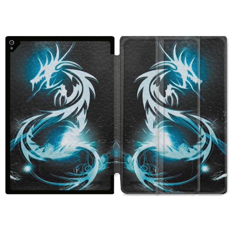 Coque Renforcée Pour Ipad Air 13 M3 Fantastique Dragon Bleu