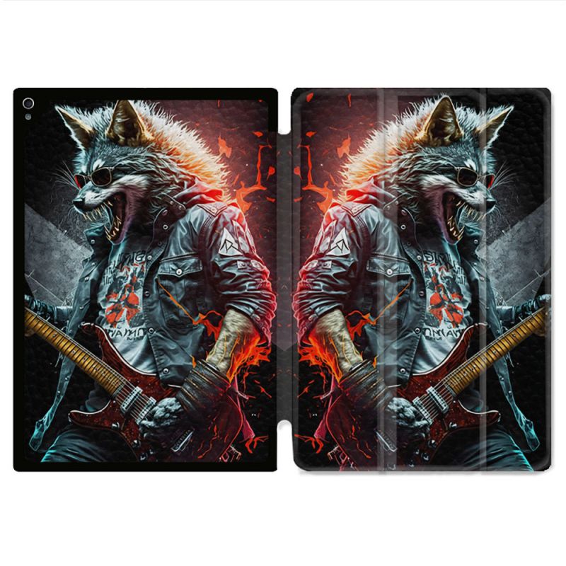 Coque Renforcée Pour Ipad Air 13 M3 Musique Rock Loup